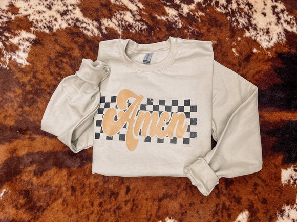 Amen checkered sweatshirt
