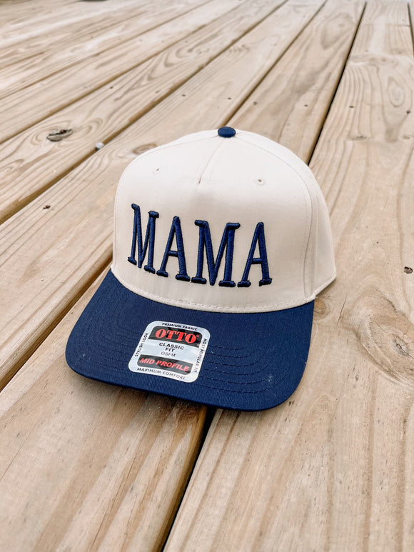 Mama puff trucker hat (navy)