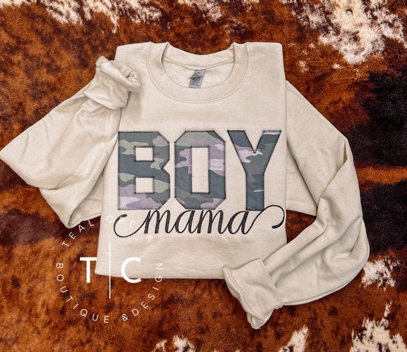 Boy mama camo sweatshirt