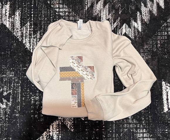 Patch work cross sweatshirt