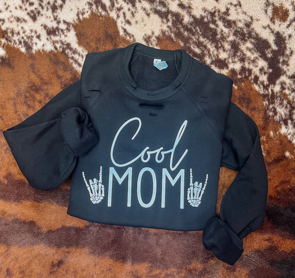 Cool mom distressed sweatshirt