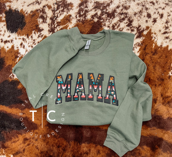Mama aztec sweatshirt (mil green)