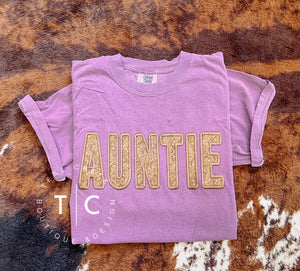 Auntie tooled tee (berry)