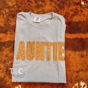 Auntie tooled tee (grey)