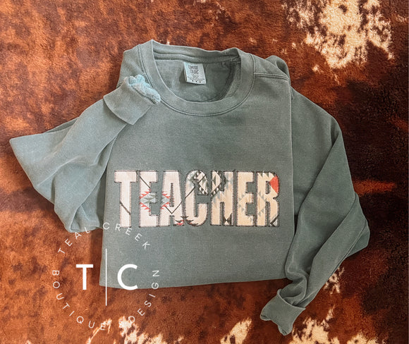 Teacher (white aztec) sweatshirt