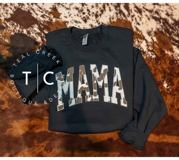 Mama cow print sweatshirt