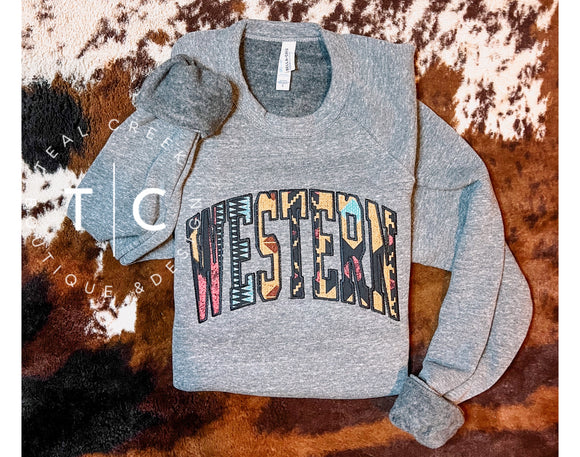 Western Aztec sweatshirt – Teal Creek Boutique & designs