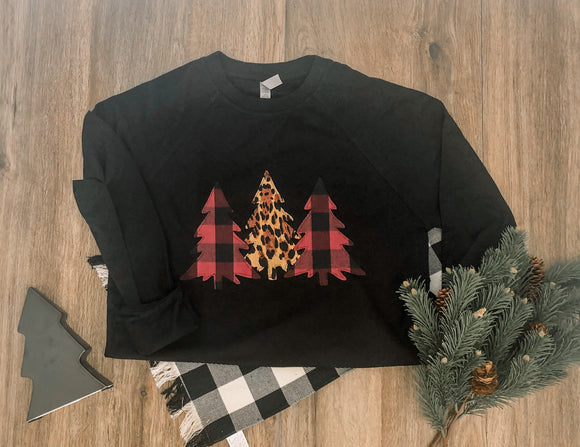 Christmas tree trio sweatshirt