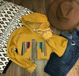 Serape Thunderbird hoodie~ mustard
